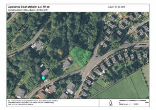 Lageplan mit eingezeichnetem Bauplatz