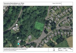 Lageplan mit eingezeichnetem Bauplatz