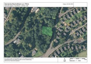 Lageplan mit eingezeichnetem Bauplatz